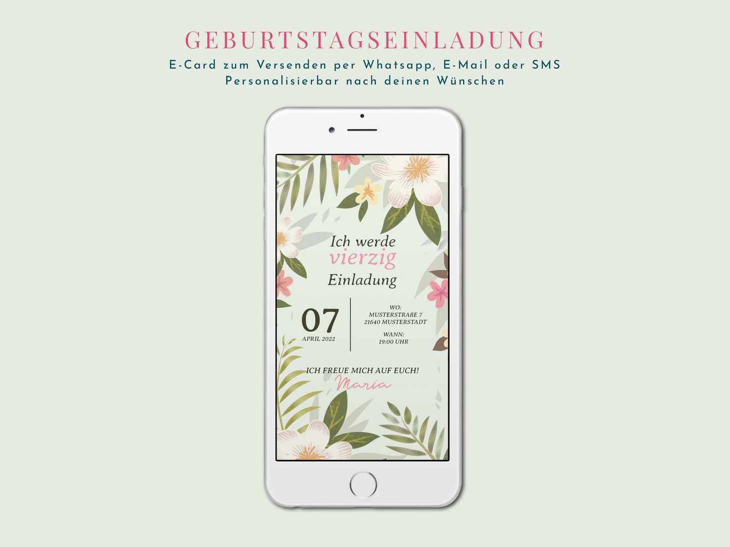 Geburtstagseinladung Hibiskus Blumen